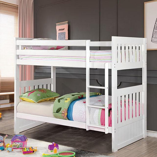 CANBERRA II White Twin/Full Bunk Bed - California Furniture (Coachella, CA)