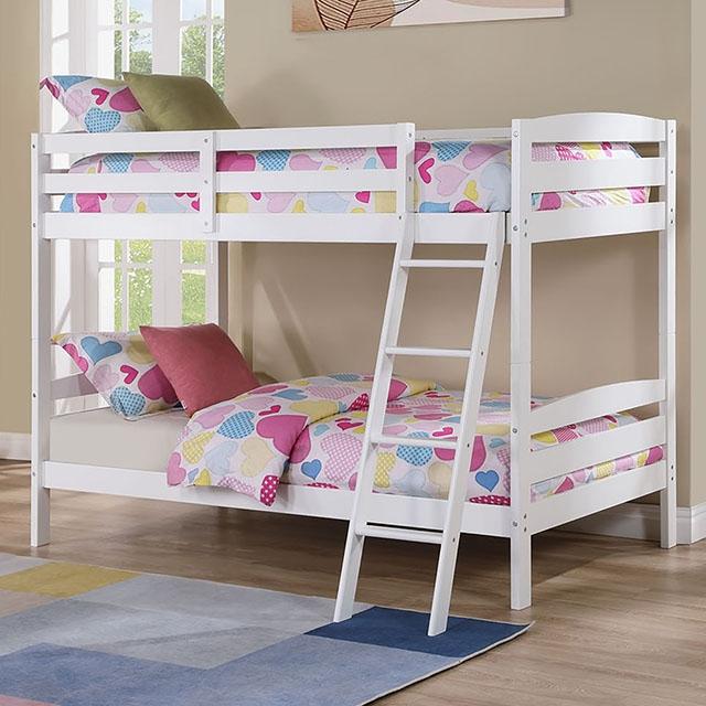 Candice Twin/Twin Bunk Bed White & Gray - California Furniture (Coachella, CA)
