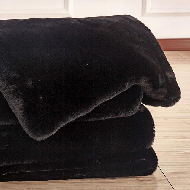 Caparica Black Throw, Black - California Furniture (Coachella, CA)