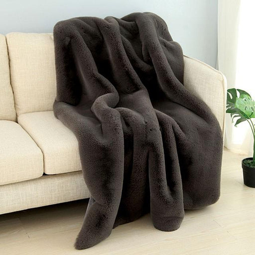 Caparica Charcoal Throw, Silver - California Furniture (Coachella, CA)