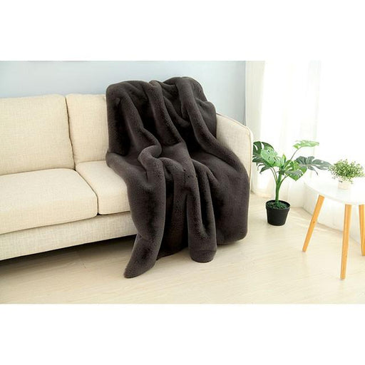 Caparica Charcoal Throw, Silver - California Furniture (Coachella, CA)