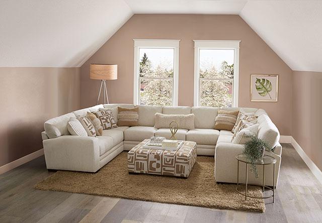 CARLETON Sectional, Ivory/Tan - California Furniture (Coachella, CA)