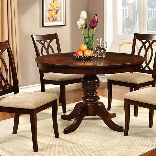 Carlisle Brown Cherry Round Dining Table - California Furniture (Coachella, CA)