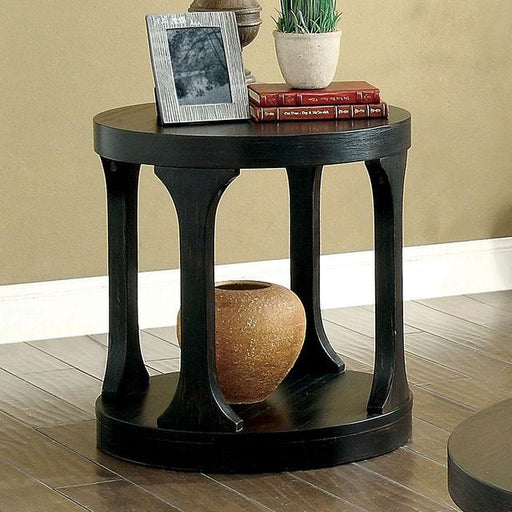 Carrie Antique Black End Table - California Furniture (Coachella, CA)