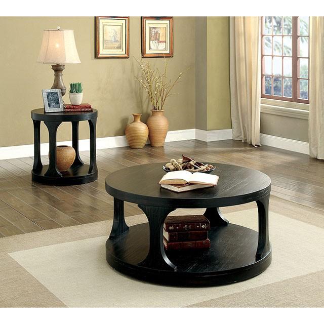 Carrie Antique Black End Table - California Furniture (Coachella, CA)