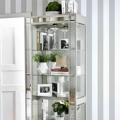 Carrollton Chrome Curio Cabinet - California Furniture (Coachella, CA)