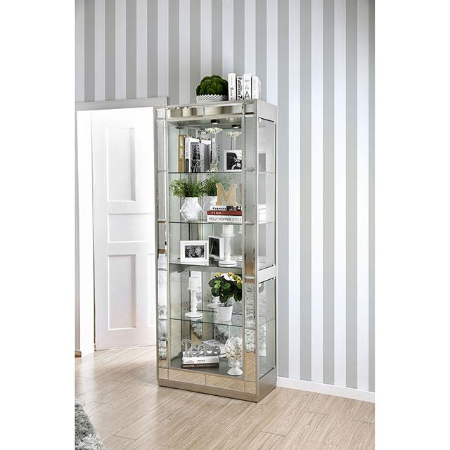 Carrollton Chrome Curio Cabinet - California Furniture (Coachella, CA)