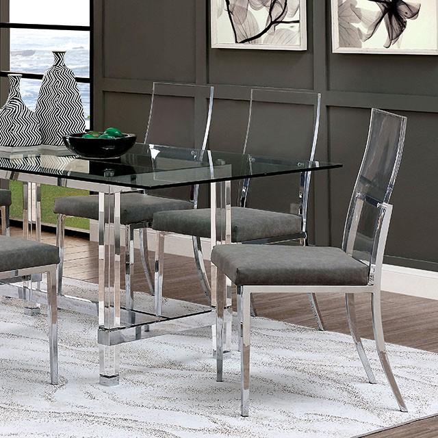 Casper 7 Pc Dining Table Set Chrome - California Furniture (Coachella, CA)