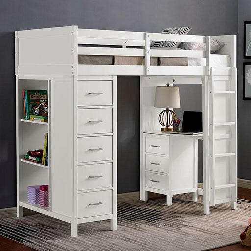 CASSIDY Twin Loft Bed w/ Drawers - California Furniture (Coachella, CA)