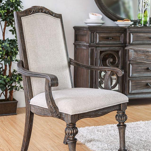 ARCADIA Rustic Natural Tone/ Ivory Arm Chair (2/CTN) - California Furniture (Coachella, CA)