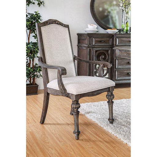 ARCADIA Rustic Natural Tone/ Ivory Arm Chair (2/CTN) - California Furniture (Coachella, CA)