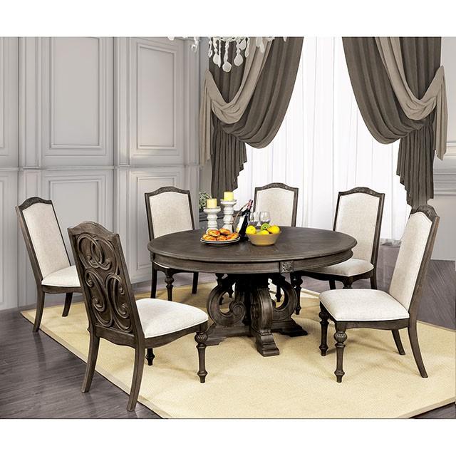 Arcadia Rustic Natural Tone Round Dining Table - California Furniture (Coachella, CA)