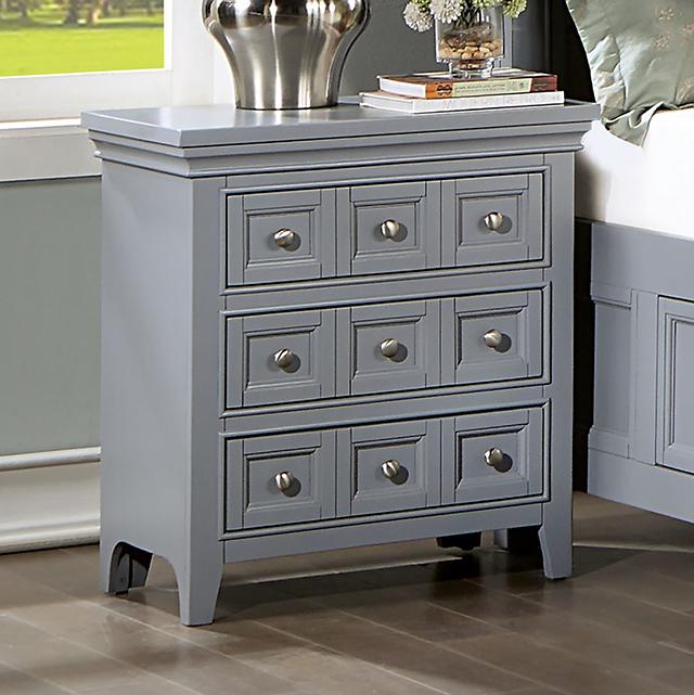 CASTLILE Night Stand w/ USB, Gray - California Furniture (Coachella, CA)
