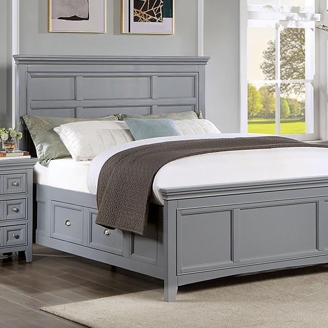 CASTLILE Queen Bed, Gray - California Furniture (Coachella, CA)