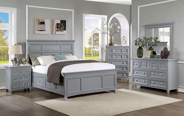 CASTLILE Night Stand w/ USB, Gray - California Furniture (Coachella, CA)