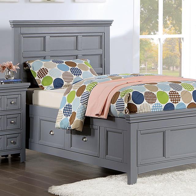 CASTILE Cal.King, E.King, Full, Queen, & Twin Bed, White, Pink, & Grey - California Furniture (Coachella, CA)