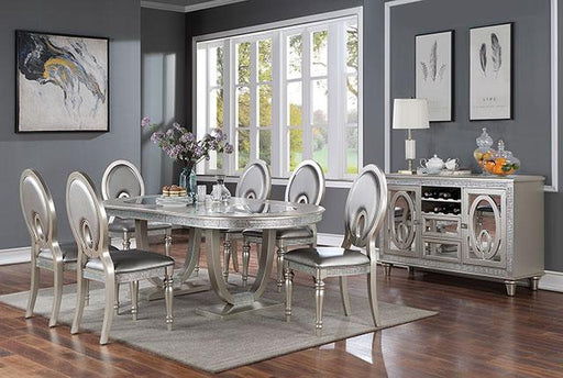 CATHALINA Oval Dining Table, Silver - California Furniture (Coachella, CA)