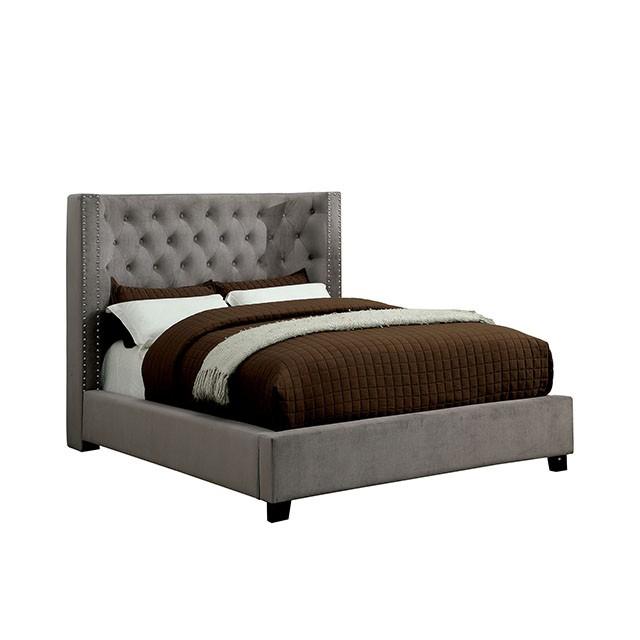 Cayla Cal.King, E.King, & Queen Bed Silver & Grey - California Furniture (Coachella, CA)