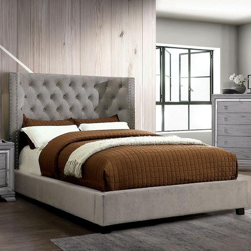 Cayla Cal.King, E.King, & Queen Bed Silver & Grey - California Furniture (Coachella, CA)