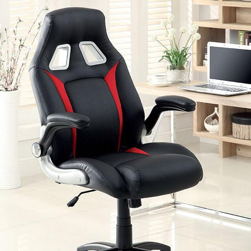 Argon Black/Silver/Red Office Chair - California Furniture (Coachella, CA)