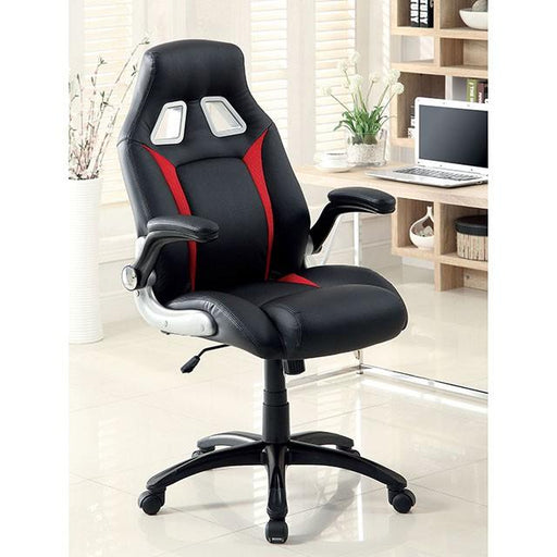 Argon Black/Silver/Red Office Chair - California Furniture (Coachella, CA)