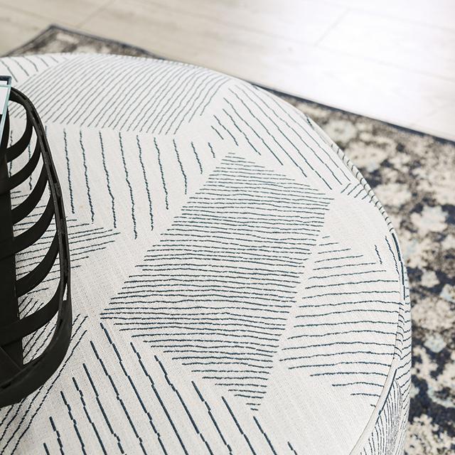 CHANCERY Ottoman, Gray/Navy - California Furniture (Coachella, CA)