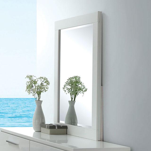 Christie Glossy White Mirror - California Furniture (Coachella, CA)