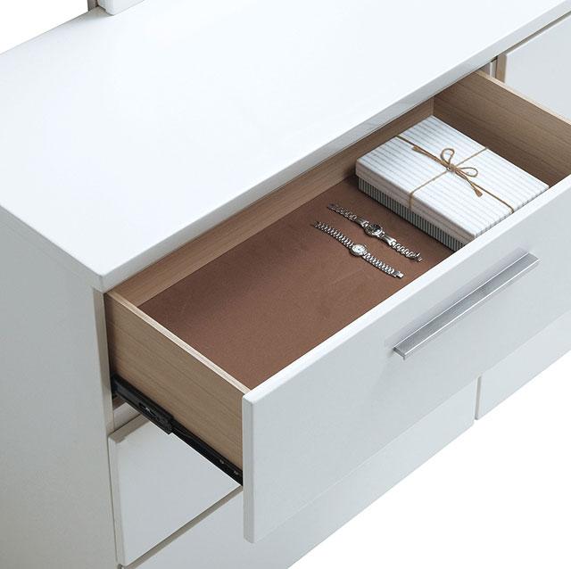Christie Glossy White Dresser - California Furniture (Coachella, CA)