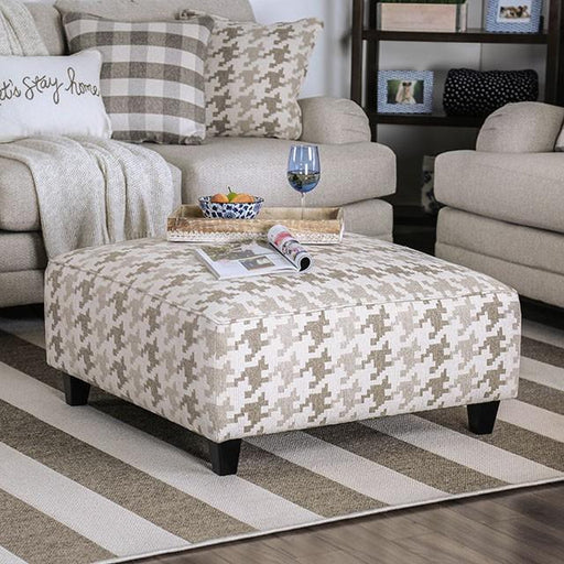 Christine Light Gray/Pattern Ottoman - California Furniture (Coachella, CA)