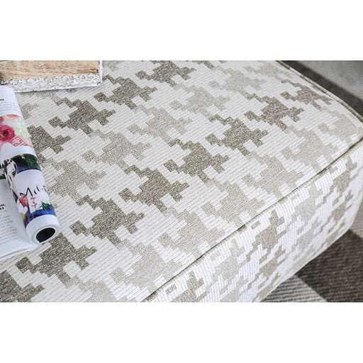 Christine Light Gray/Pattern Ottoman - California Furniture (Coachella, CA)