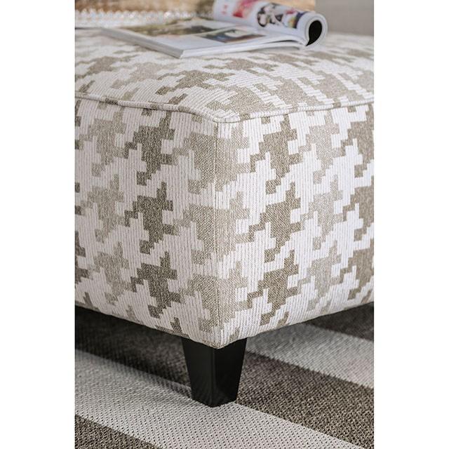 Christine Light Gray/Pattern Ottoman - California Furniture (Coachella, CA)