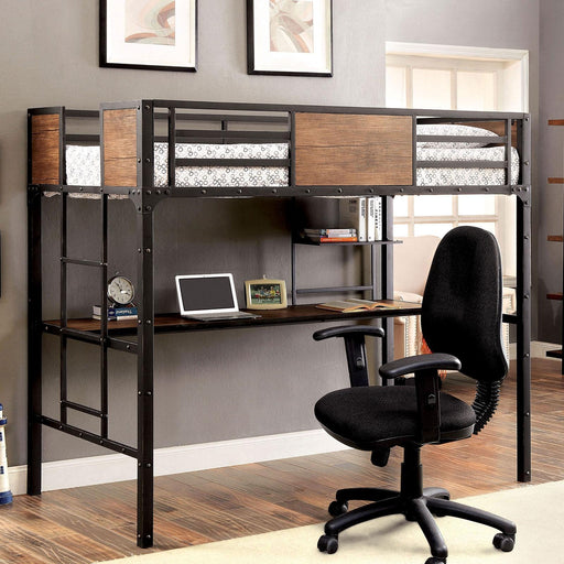 CLAPTON Black Twin Bed w/ Workstation - California Furniture (Coachella, CA)
