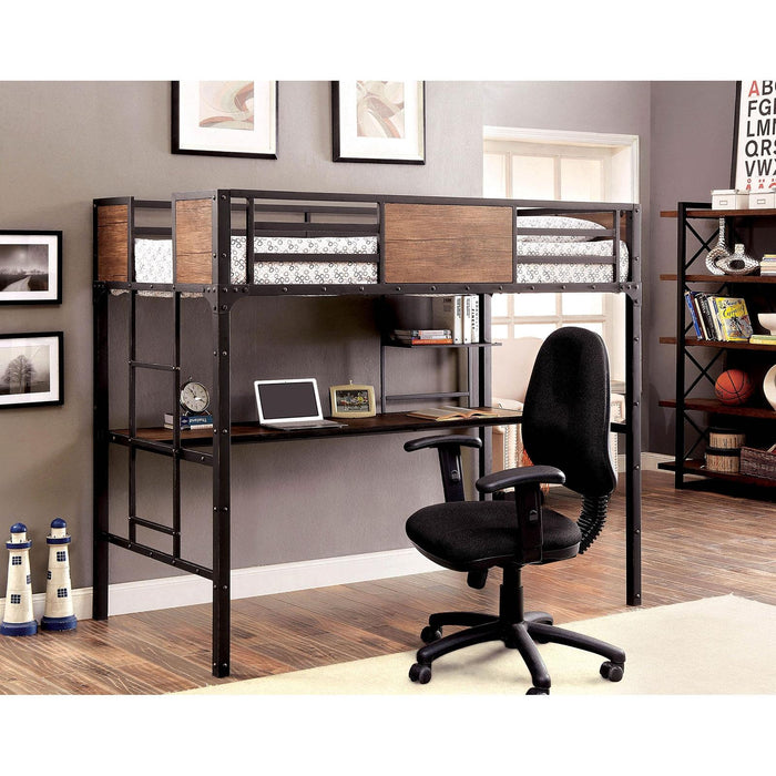 CLAPTON Black Twin Bed w/ Workstation - California Furniture (Coachella, CA)