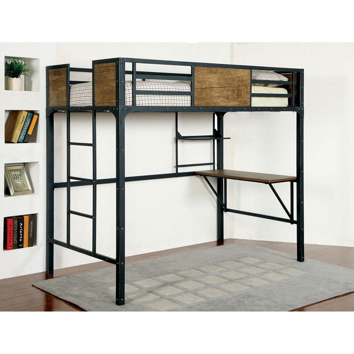 CLAPTON Black Twin Bed w/ Workstation - California Furniture (Coachella, CA)