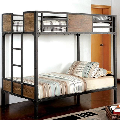 CLAPTON Black Twin/Twin Bunk Bed - California Furniture (Coachella, CA)