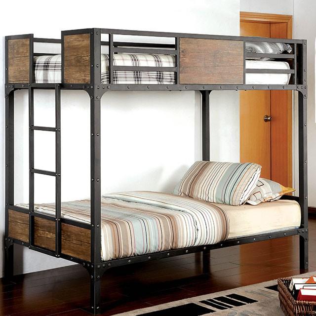 CLAPTON Black Twin/Twin Bunk Bed - California Furniture (Coachella, CA)
