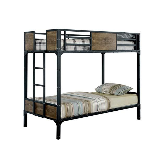 CLAPTON Black Twin/Twin Bunk Bed - California Furniture (Coachella, CA)