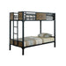 CLAPTON Black Twin/Twin Bunk Bed - California Furniture (Coachella, CA)