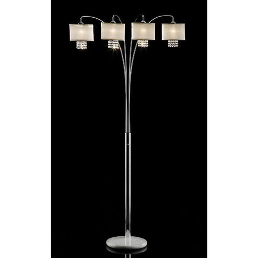 Claris Ivory/Chrome Arch Lamp, Hanging Crystal - California Furniture (Coachella, CA)