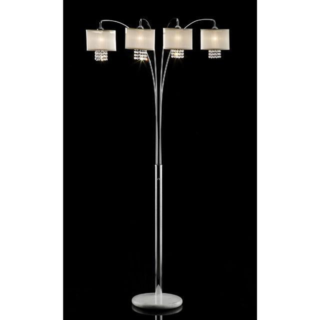 Claris Ivory/Chrome Arch Lamp, Hanging Crystal - California Furniture (Coachella, CA)