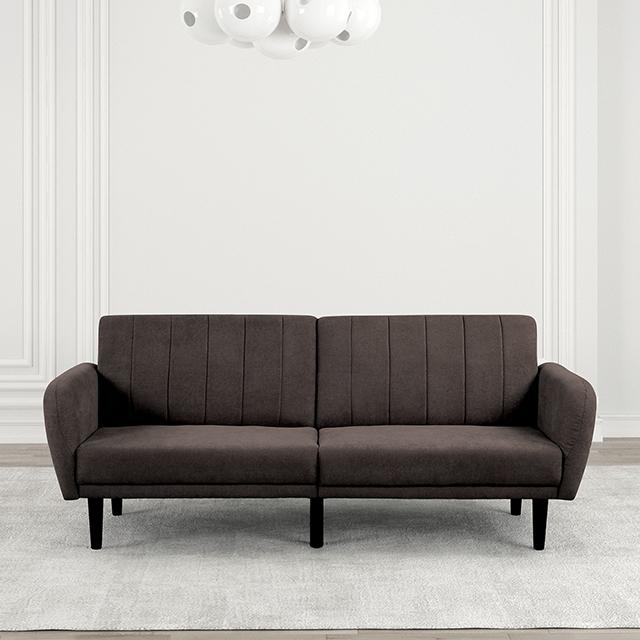 Aristide Futon Sofa Grey & Brown - California Furniture (Coachella, CA)