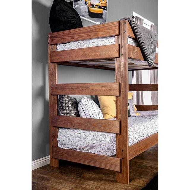 Arlette Twin/Twin Bunk Bed Brown, Black, Gray, & White - California Furniture (Coachella, CA)