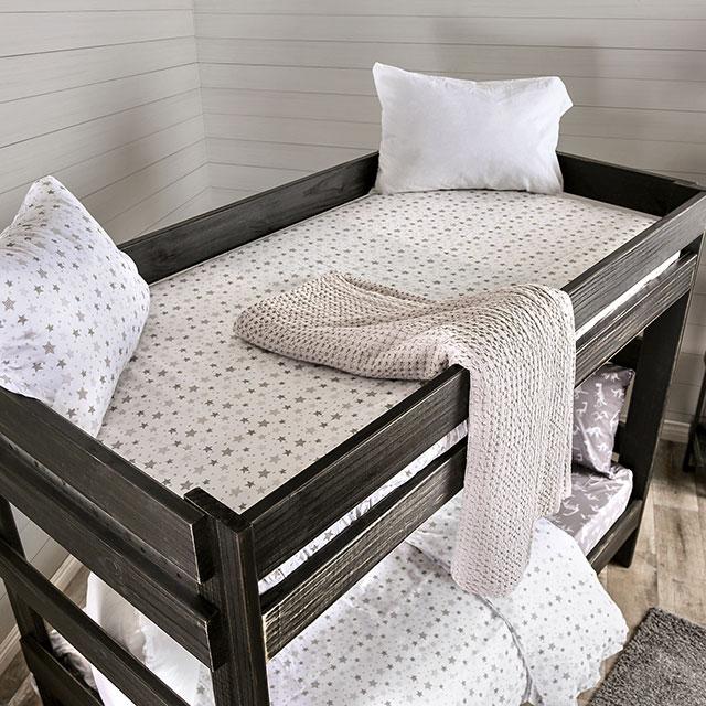 Arlette Twin/Twin Bunk Bed Brown, Black, Gray, & White - California Furniture (Coachella, CA)