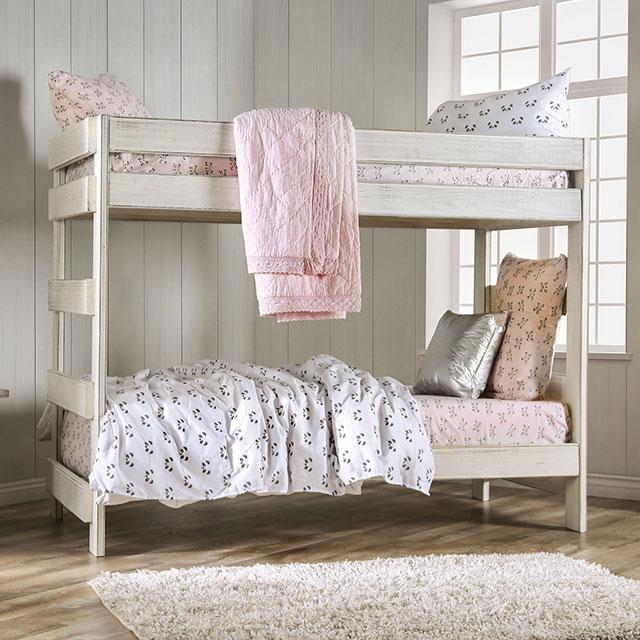 Arlette Twin/Twin Bunk Bed Brown, Black, Gray, & White - California Furniture (Coachella, CA)