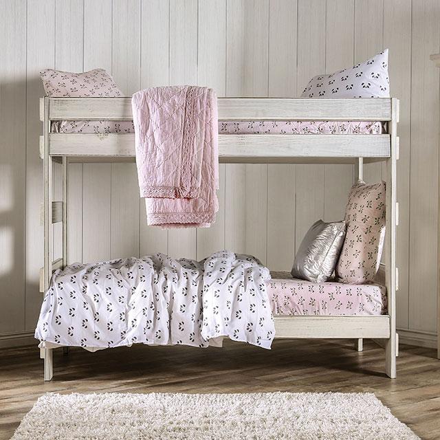 Arlette Twin/Twin Bunk Bed Brown, Black, Gray, & White - California Furniture (Coachella, CA)