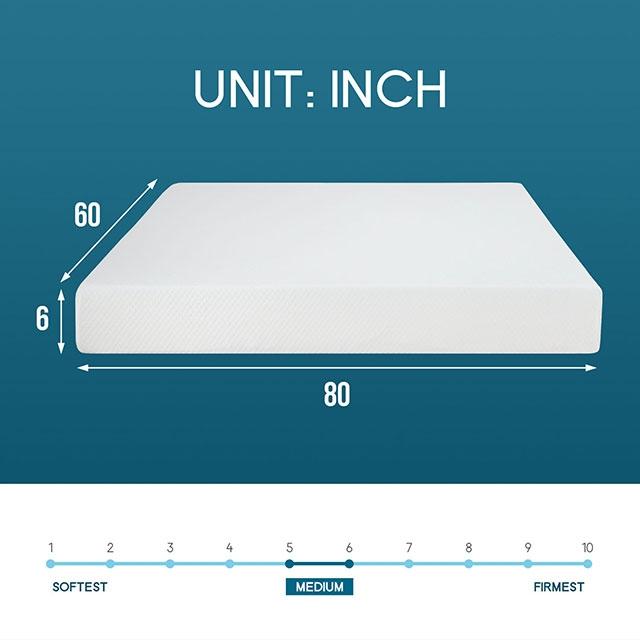 Artemisia 6" Memory Foam Mattress White - California Furniture (Coachella, CA)