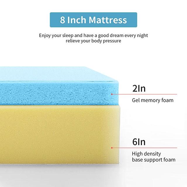 Artemisia 8" Memory Foam Mattress White - California Furniture (Coachella, CA)