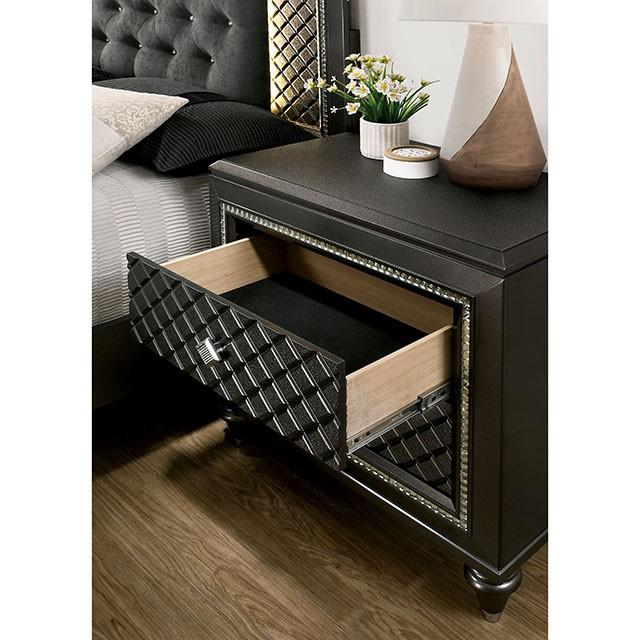 Demetria Metallic Gray Night Stand - California Furniture (Coachella, CA)