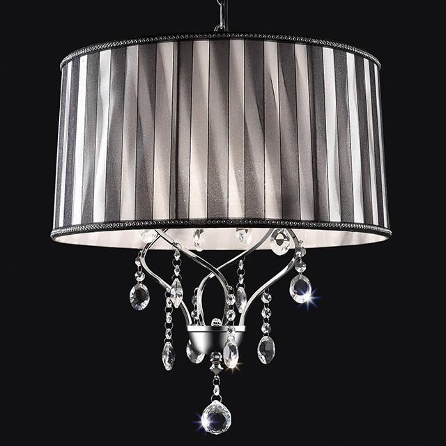 Arya Black/Chrome Ceiling Lamp, Hanging Crystal - California Furniture (Coachella, CA)