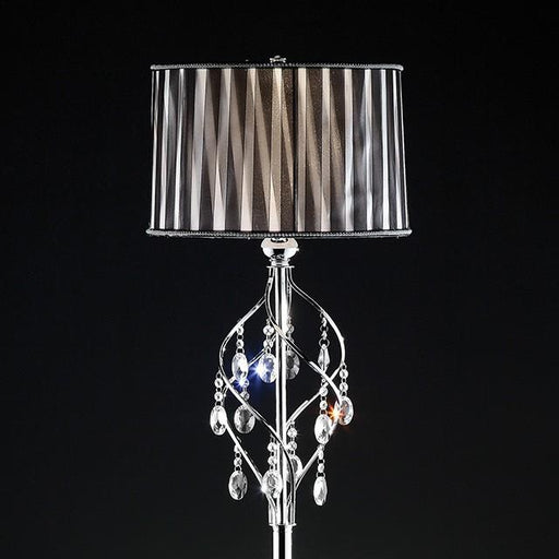Arya Black/Chrome Floor Lamp, Hanging Crystal - California Furniture (Coachella, CA)